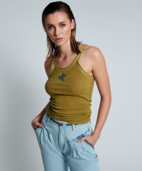 One Teaspoon Faded Khaki Bower Bird Singlet