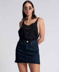 One Teaspoon Fox Black 2020 Mini Denim Skirt