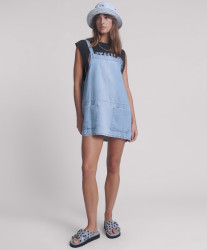 One Teaspoon Hemp Denim Pini Mini Dress - Faded Blue