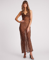 One Teaspoon Jagger Long Slip Maxi Dress - Animal