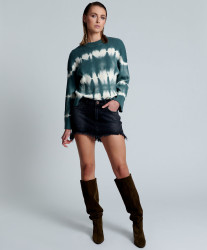 One Teaspoon Khaki Tie Dye Rib Roam Sweater