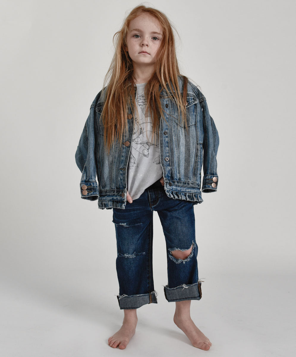 One Teaspoon Kids Hooligans Low Waist Relaxed Straight Leg Jean