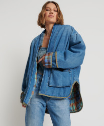 One Teaspoon Kimono Denim Quilted Jacket