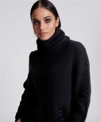 One Teaspoon Laddered Roll Neck Sweater