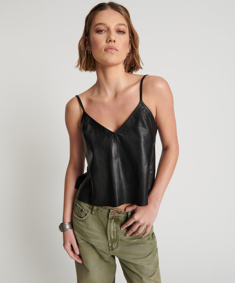 One Teaspoon Leather Cami Top