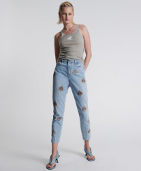 One Teaspoon Legends High Waist Mom Fit Denim Jeans - Best Blue