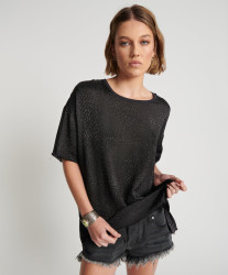 One Teaspoon Leopard Jacquard Satin Tee