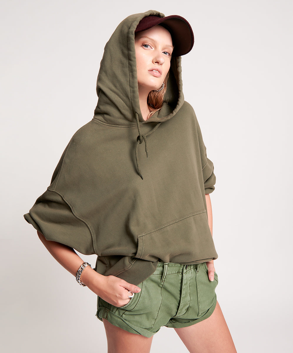 One Teaspoon Lightning Bolt Khaki Batwing Hoody