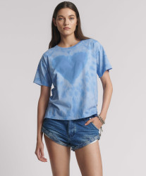 One Teaspoon Love Sweat Split Hem Tee - Blue