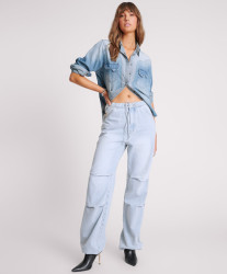 One Teaspoon Marley Relaxed Denim Jeans - Blue Latte