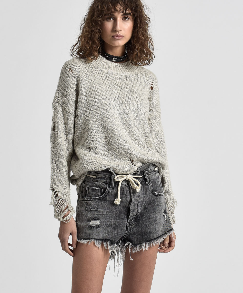 One Teaspoon Opium Outlaws Mid Length Denim Shorts