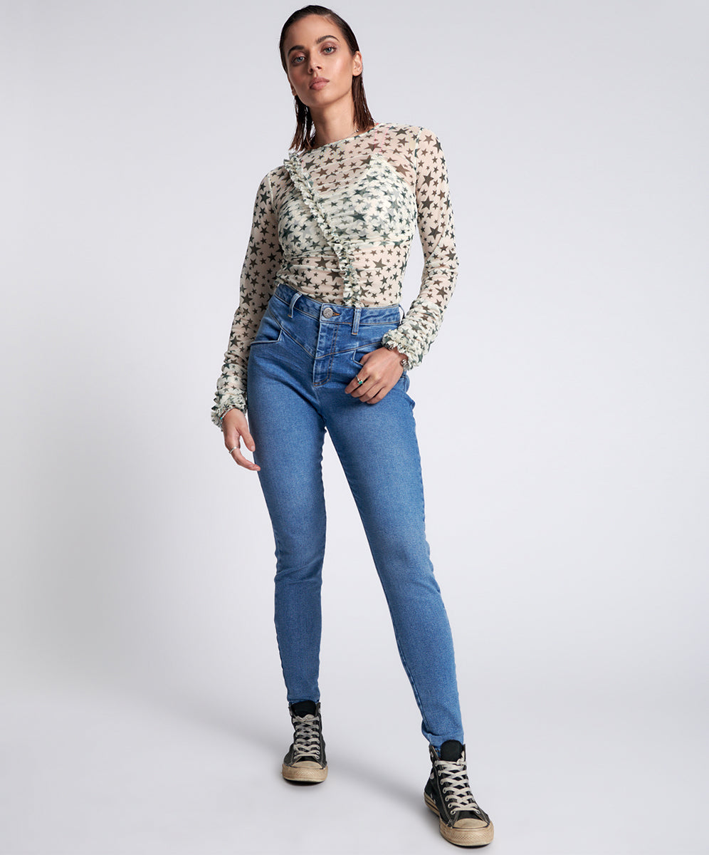 One Teaspoon Pacifica Preachers High Waist Skinny Jeans