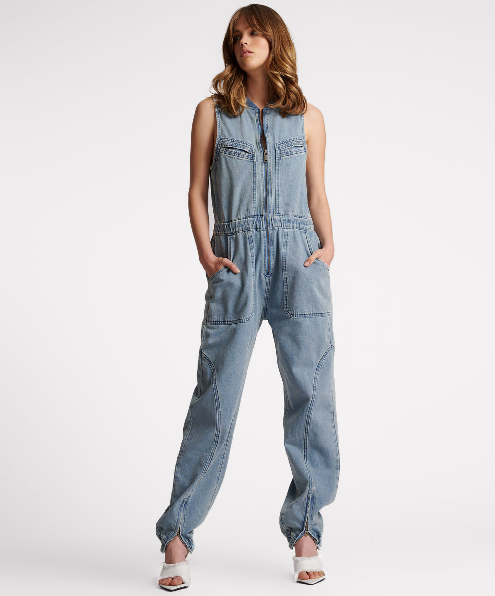 One Teaspoon Salty Dog Long Lilly Denim Jumpsuit