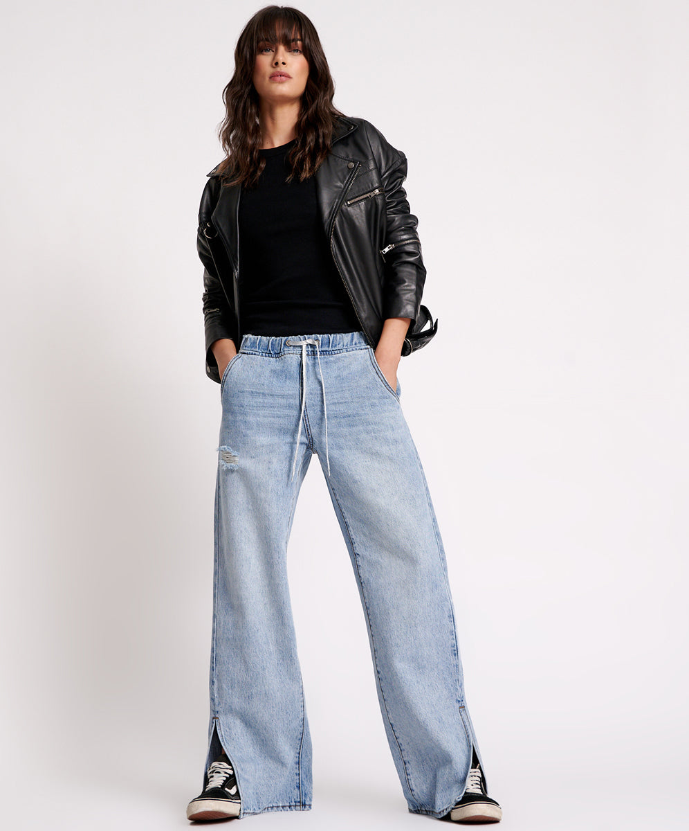 One Teaspoon Salty Dog Roadhouse Wide Leg Drawstring Jeans