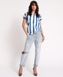 One Teaspoon Shabbies Low Waist Drawstring Boyfriend Denim Jeans - Dream