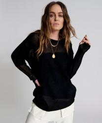 One Teaspoon SHATTERED CREW KNIT SWEATER BLACK