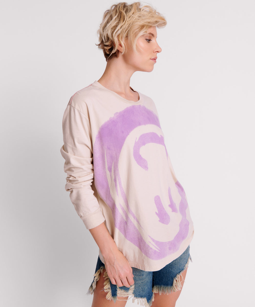 One Teaspoon Smiley Violet Long Sleeve Tee