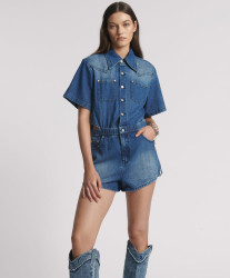 One Teaspoon Taylor Denim Jumpsuit - Rosewood