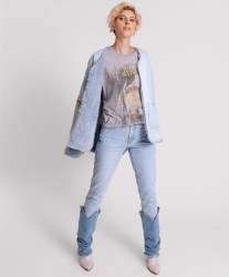 One Teaspoon Teddy Throwover Denim Jacket - Blue Space