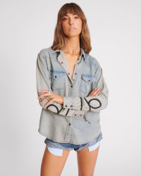 One Teaspoon Western Denim Shirt - Old Blue