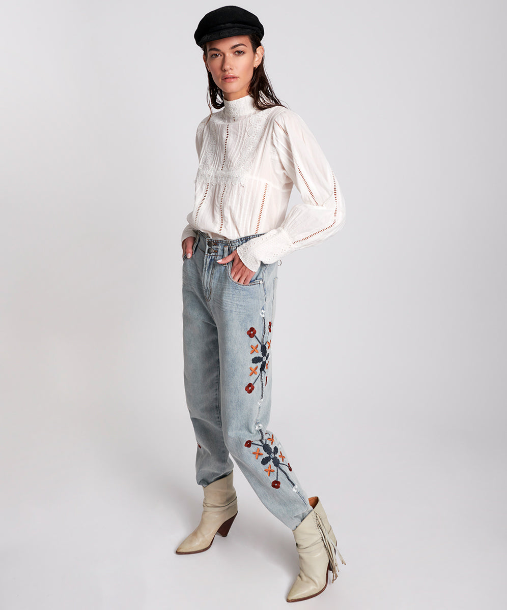 One Teaspoon Woodstock Embroidered Pioneer 80S Jeans