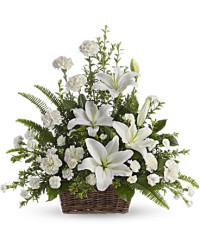 Peaceful White Lilies Basket Bouquet | Mixed Bouquets | Same Day Flower Delivery | Teleflora