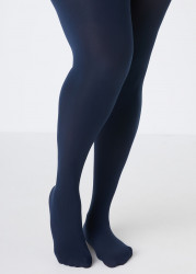 Plus Size 50 Denier Opaque Footed Tights, BLUE, AB - Ashley Stewart