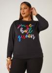 Plus Size Jingle Bell Queen Sweatshirt, BLACK, 10/12 - Ashley Stewart