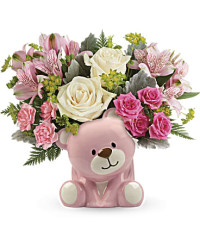 Precious Pink Bear Bouquet | Mixed Bouquets | Same Day Flower Delivery | Teleflora