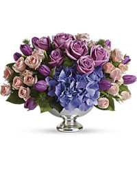 Purple Elegance Centerpiece | Mixed Bouquets | Same Day Flower Delivery | Teleflora