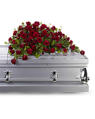 Red Rose Reverence Casket Spray | Roses | Same Day Flower Delivery | Teleflora