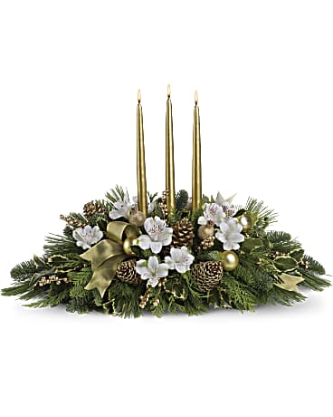 Royal Christmas Centerpiece | Alstroemeria | Same Day Flower Delivery | White | Teleflora