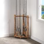 Rustic Corner Fishing Rod Rack