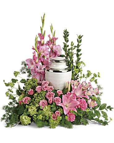 Sacred Solace Cremation Tribute | Mixed Bouquets | Same Day Flower Delivery | Pink | Teleflora