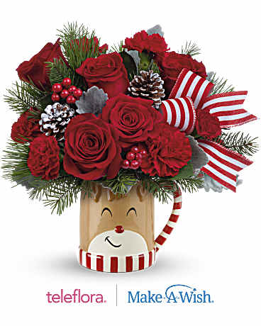 Send A Hug Reindeer Wish Bouquet | Roses | Same Day Flower Delivery | White | Teleflora