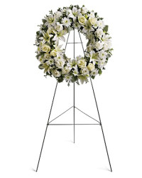 Serenity Wreath | Mixed Bouquets | Same Day Flower Delivery | White | Teleflora