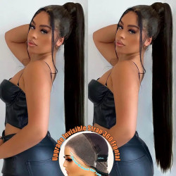 Silky Straight Invisi Strap Snug Fit 360 Transparent Lace Frontal Bleached Knots Pre Cut Lace Optional Wig