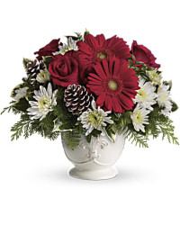 Simply Merry Centerpiece Bouquet | Mixed Bouquets | Same Day Flower Delivery | White | Teleflora