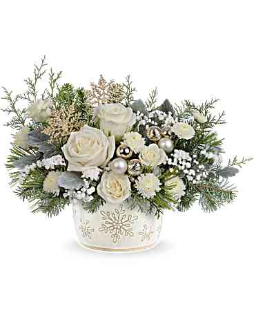 Starry Snowflakes Bouquet | Roses | Same Day Flower Delivery | White | Teleflora