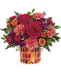 Sunset Blooms Bouquet | Roses | Same Day Flower Delivery | Multi-Colored | Teleflora