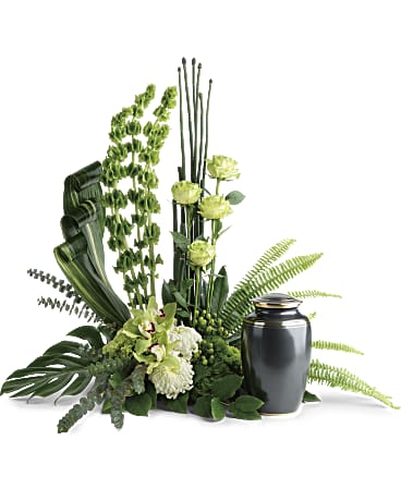 Tranquil Peace Cremation Tribute | Mixed Bouquets | Same Day Flower Delivery | White | Teleflora