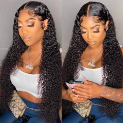 Transparent hd 13*4 Lace Front Jerry Curly Hair Lace Wig Luxury Customization