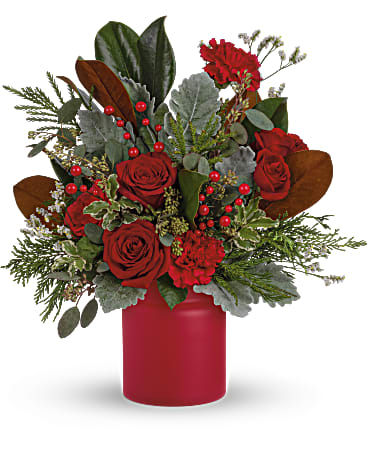 Wild & Wonderful Christmas Bouquet | Roses | Same Day Flower Delivery | Red | Teleflora