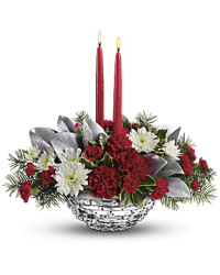 Winter Magic Centerpiece | Carnations | Same Day Flower Delivery | White | Teleflora